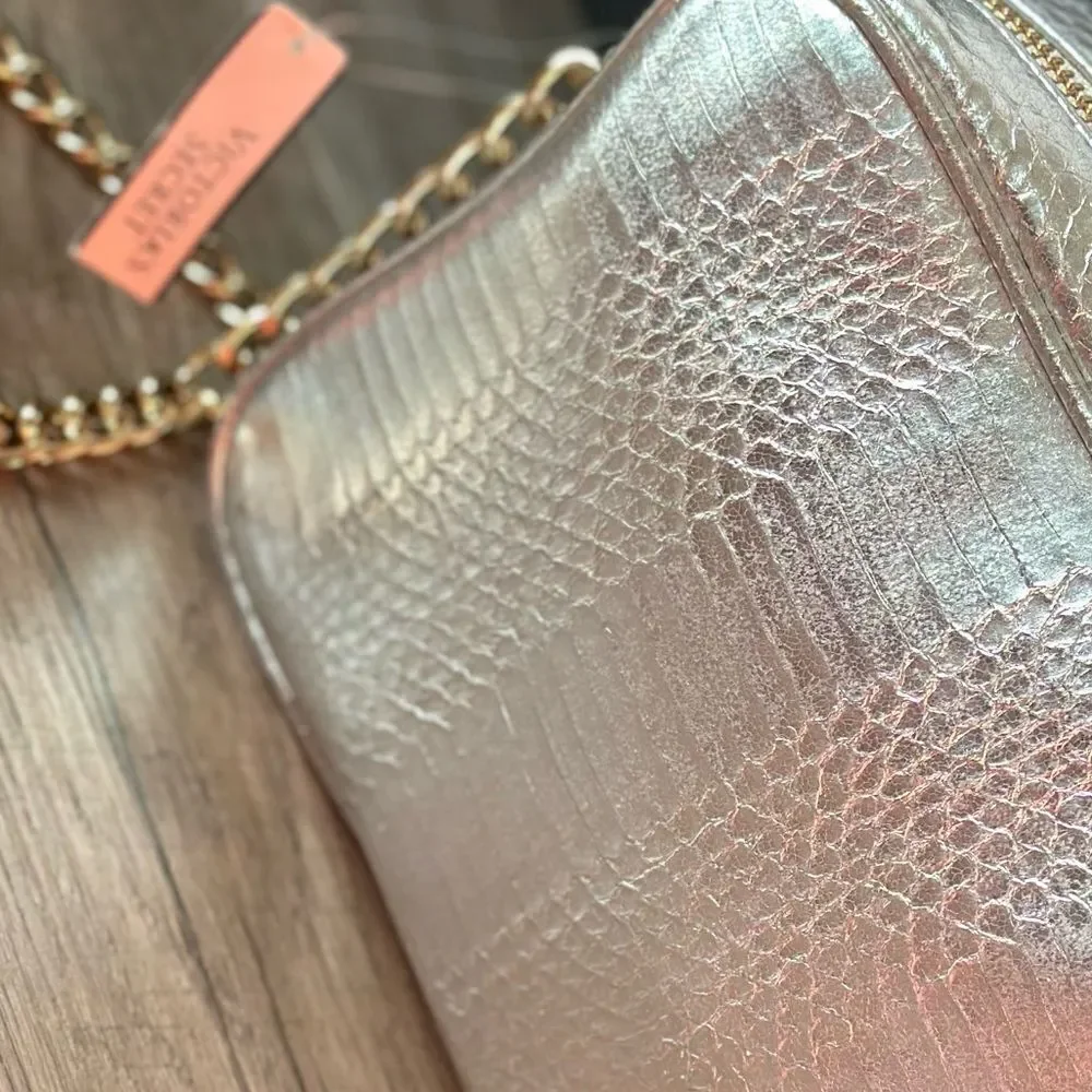 Victoria's Secret Crossbody Bag Silver Gold Chain Snake